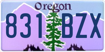 OR license plate 831BZX