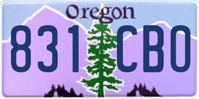 OR license plate 831CBO