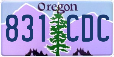 OR license plate 831CDC
