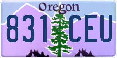 OR license plate 831CEU