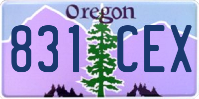 OR license plate 831CEX