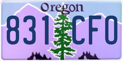 OR license plate 831CFO
