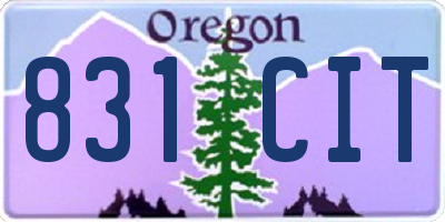OR license plate 831CIT
