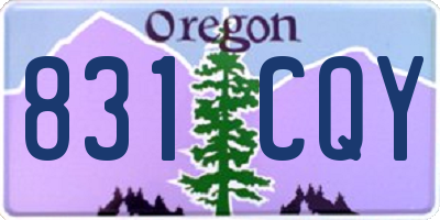 OR license plate 831CQY