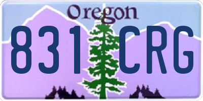 OR license plate 831CRG