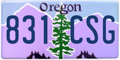 OR license plate 831CSG