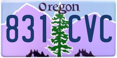 OR license plate 831CVC