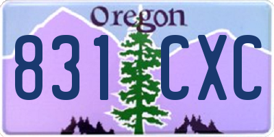 OR license plate 831CXC