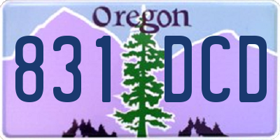 OR license plate 831DCD