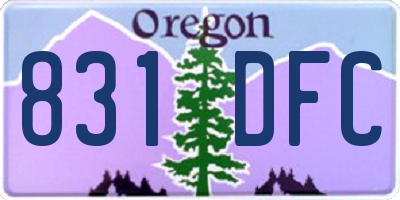 OR license plate 831DFC
