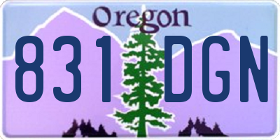 OR license plate 831DGN