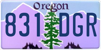OR license plate 831DGR