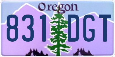 OR license plate 831DGT