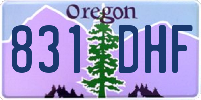 OR license plate 831DHF