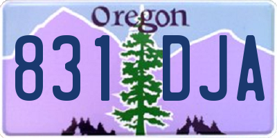 OR license plate 831DJA