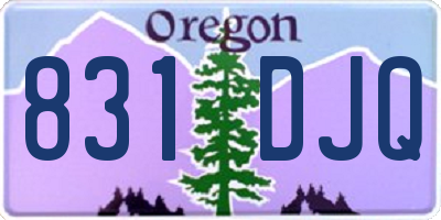 OR license plate 831DJQ