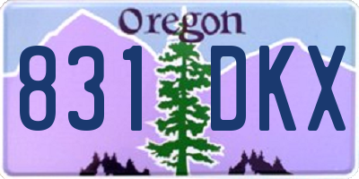 OR license plate 831DKX