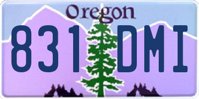 OR license plate 831DMI