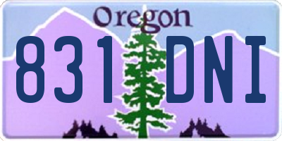 OR license plate 831DNI