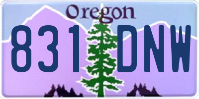 OR license plate 831DNW