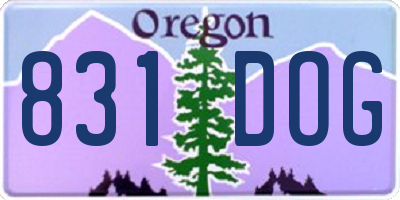 OR license plate 831DOG