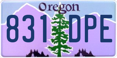 OR license plate 831DPE