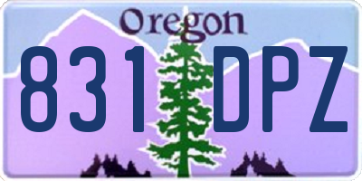 OR license plate 831DPZ