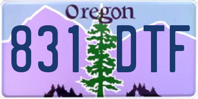 OR license plate 831DTF