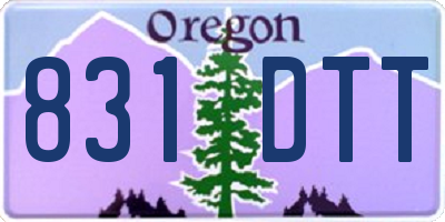 OR license plate 831DTT
