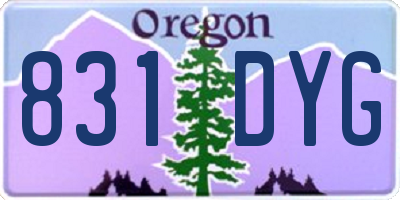 OR license plate 831DYG