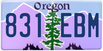 OR license plate 831EBM