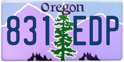 OR license plate 831EDP