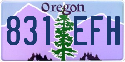 OR license plate 831EFH