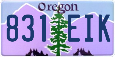OR license plate 831EIK