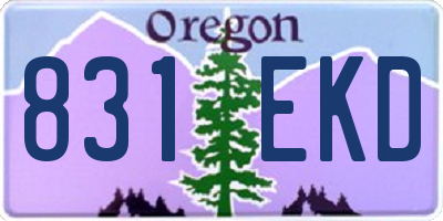 OR license plate 831EKD