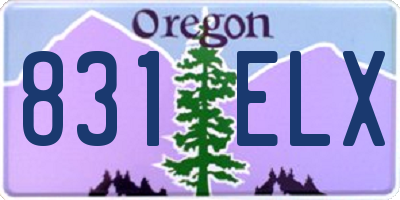 OR license plate 831ELX