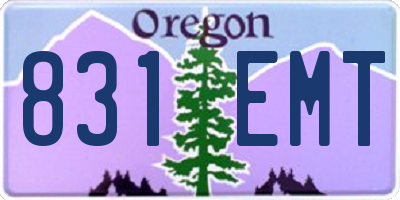 OR license plate 831EMT