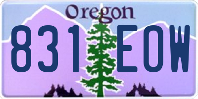 OR license plate 831EOW