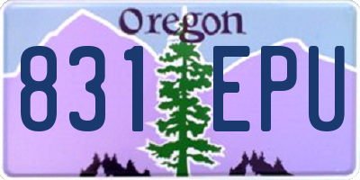 OR license plate 831EPU
