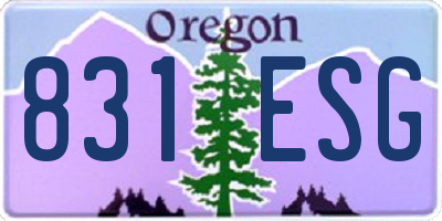 OR license plate 831ESG