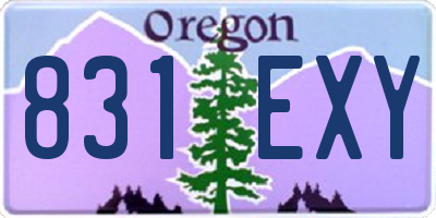 OR license plate 831EXY