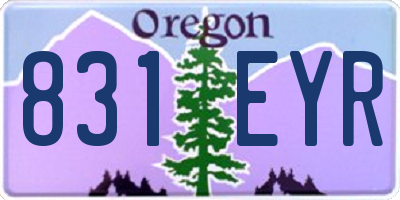 OR license plate 831EYR