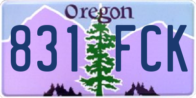 OR license plate 831FCK
