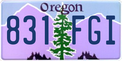 OR license plate 831FGI