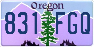 OR license plate 831FGQ