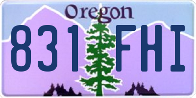 OR license plate 831FHI