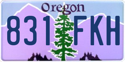 OR license plate 831FKH