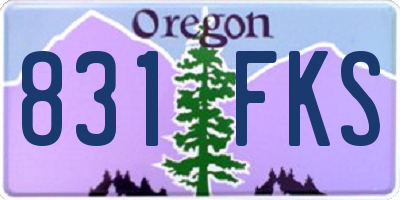 OR license plate 831FKS