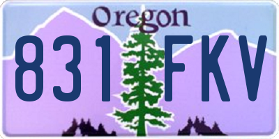 OR license plate 831FKV