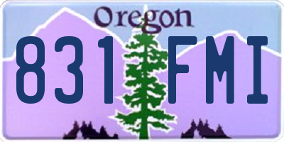 OR license plate 831FMI